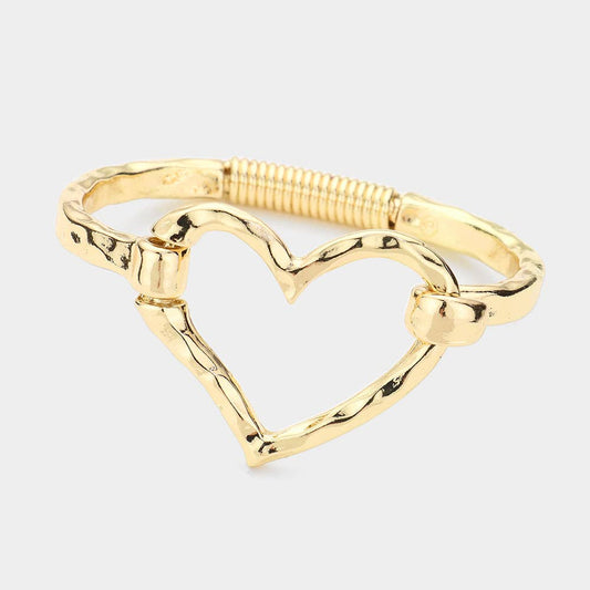 Sensibling Corp. - Open Metal Heart Hook Bracelet: Gold