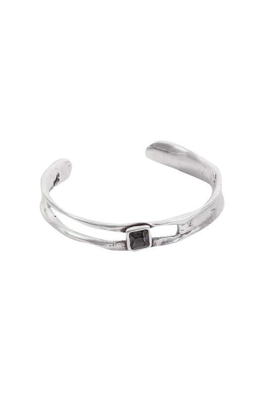 Chanour - Handmade Smoky Crystal Brass Bracelet - 2803