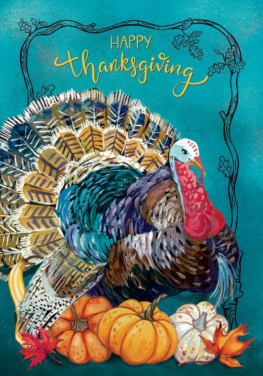 Custom Decor - Teal Turkey-FM - 12” x 18”