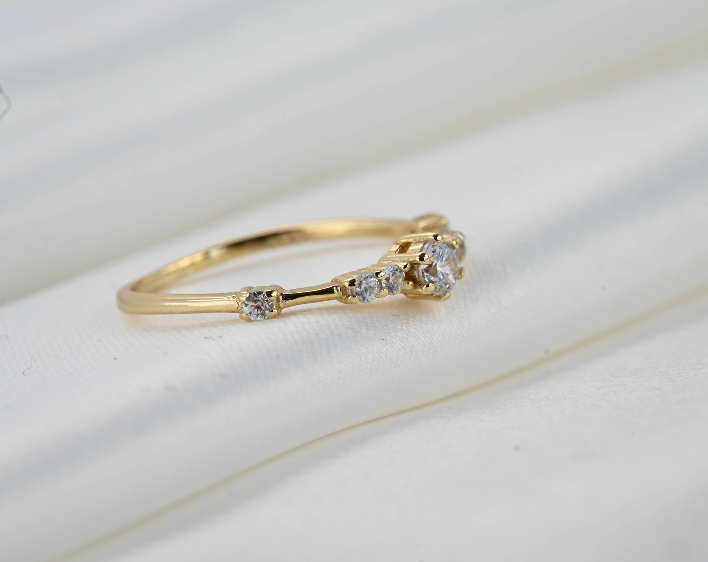 Blueyejewelry - Silver Diamond Ring - Sterling Silver Cluster CZ Ring 0447: 6