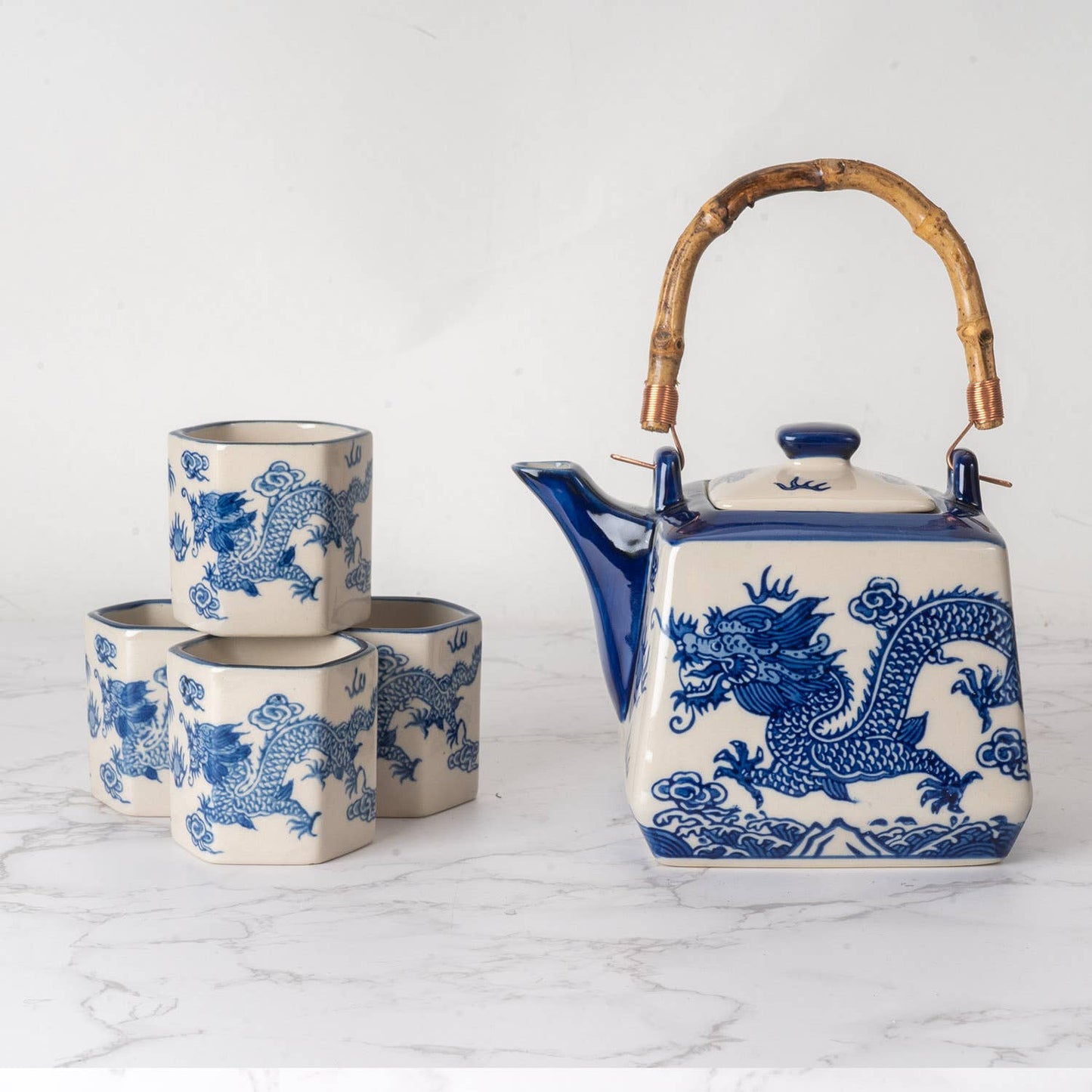 Urban Tokyo - Oriental Ryu Dragon Tea Set 20oz Tea Pot with 4 Hexagon Cups (4/8)