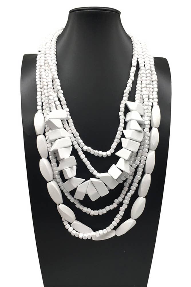 UNISHE - Colorful Wooden Necklace ZK1456: 09 / One Size