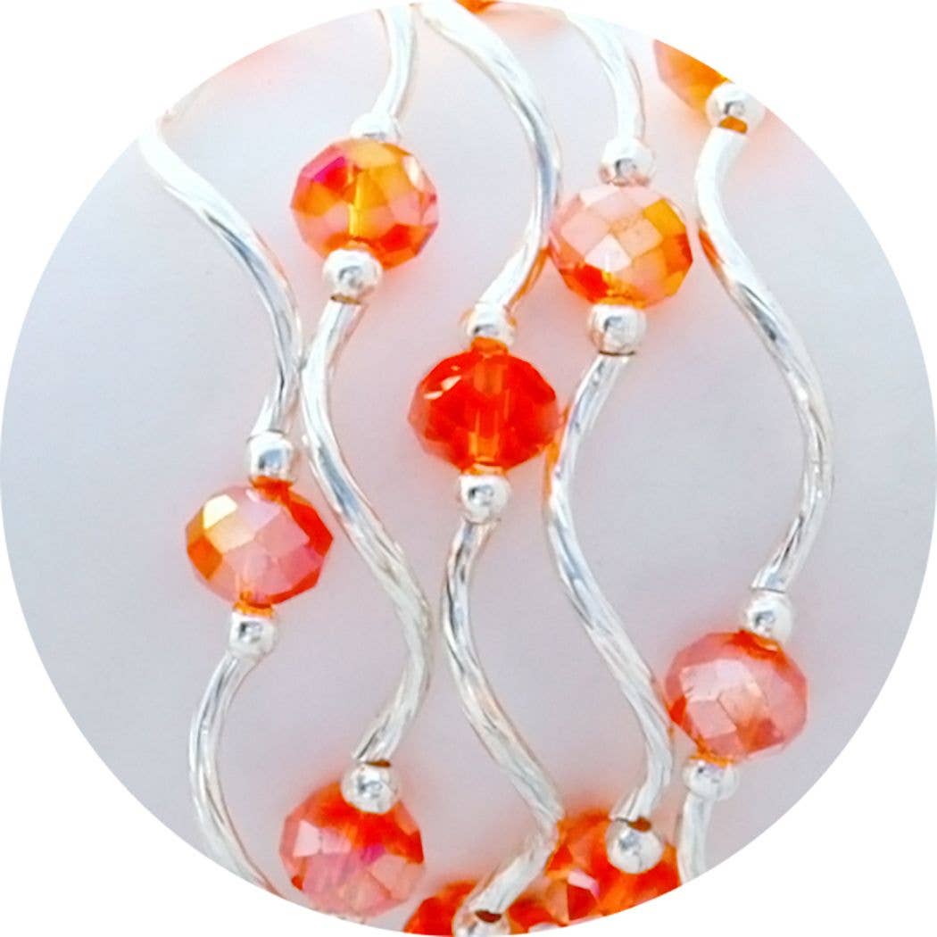 My Fun Colors - Fashion Stretch Bracelets Select from 91 Color Styles: Silver Crystal