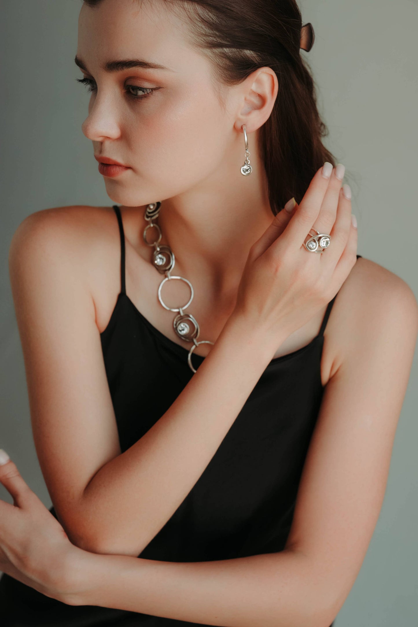 Chanour - Handmade Crystal Brass Ring - 6820