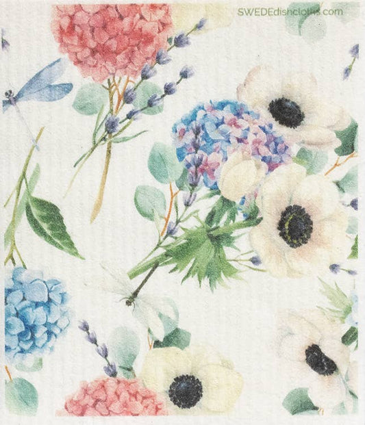 SWEDEdishcloths - Swedish Dishcloth Dragonfly Hydrangea