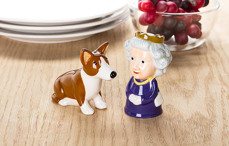Abbott - Queen and Corgi Salt & Pepper-3.5"H