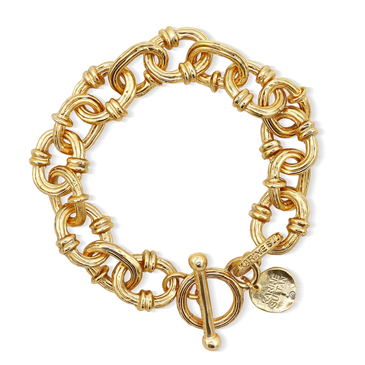 KARINE SULTAN - Trendy Chunky Chain Layering Bracelet for Bold Style: GOLD
