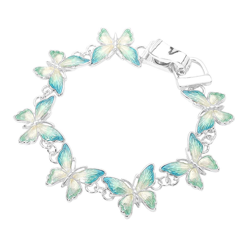Sensibling Corp. - Butterfly Link Magnetic Bracelet: Blue,Silver