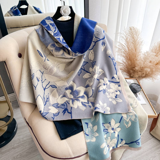 Winding River - Blue / Turq Vineyard Reversible Wrap