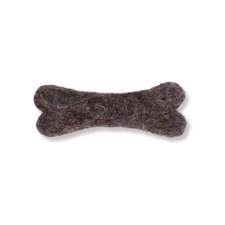 Ethical Global - Eco Wool Dog Bones/Toys: Brown, Gray, White (Fair Trade): Brown / Small