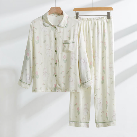 DrifWoo - Spring Bunny Print Pajama Set – Soft & Cozy Sleepwear  Easte: S