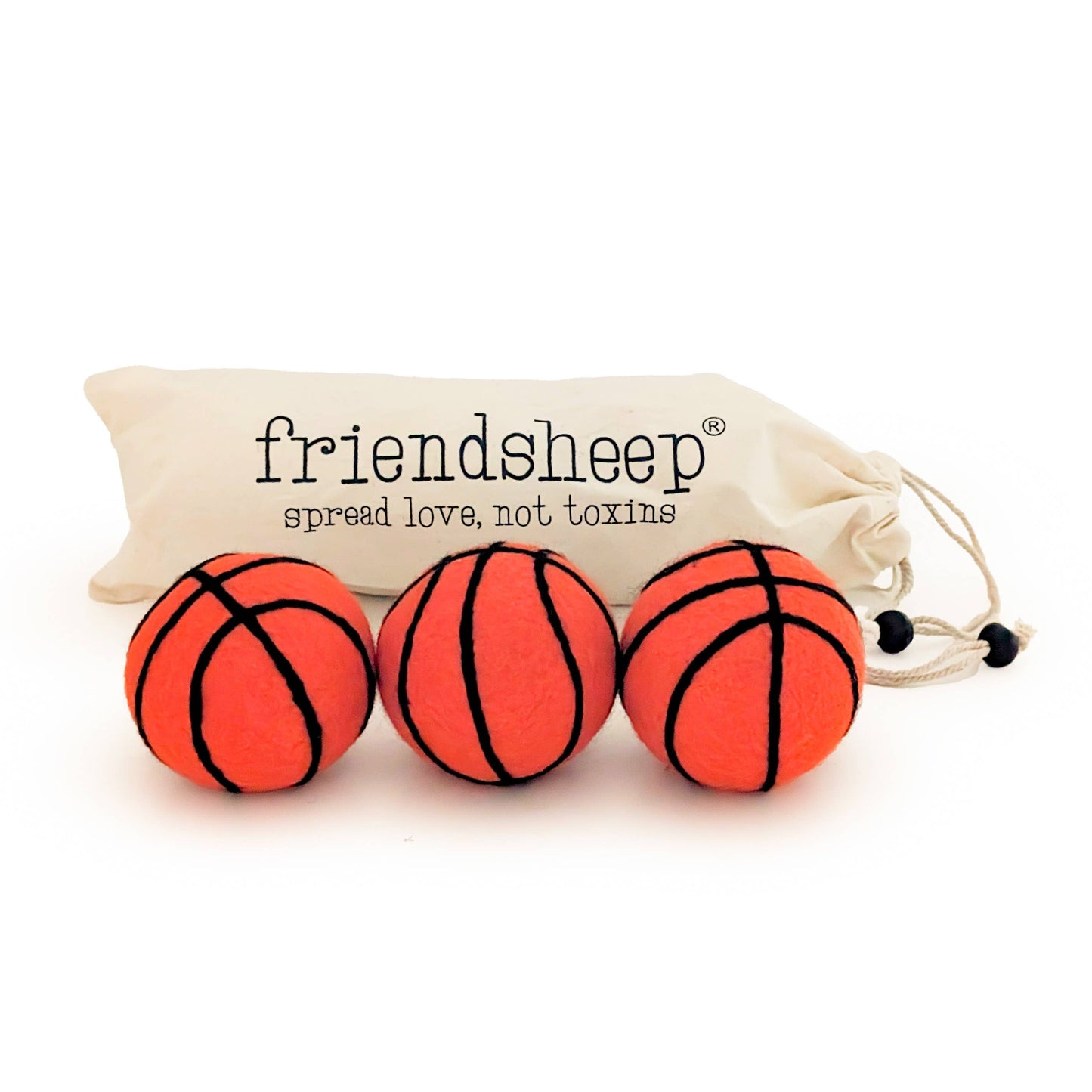 Friendsheep - Basketball Eco Wool Dryer Balls - PLAYOFFS: PACKAGE FREE