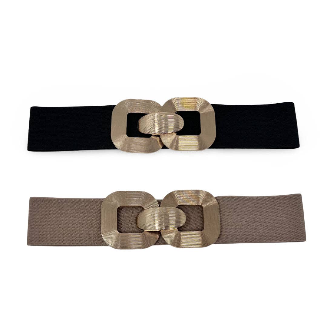 German Fuentes Handbags - CINT-20 METAL BUCKLE STRETCH BELT: RED