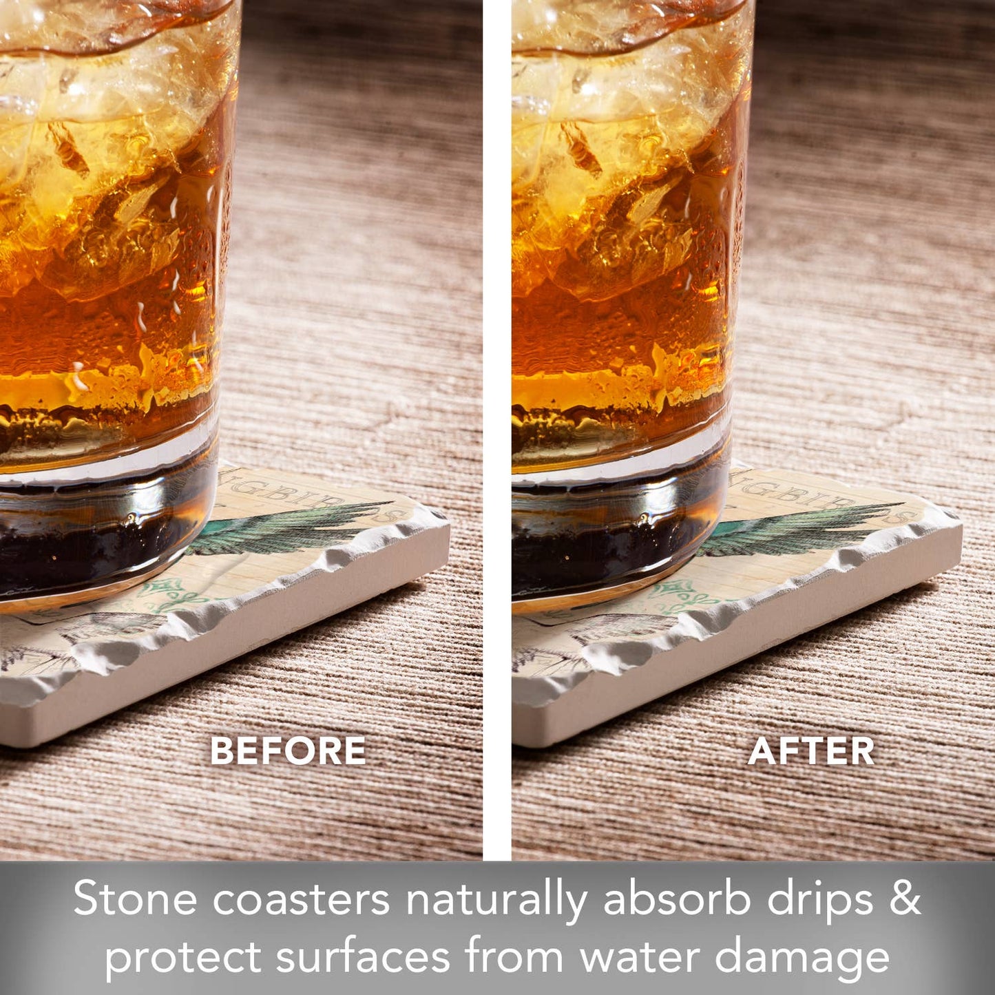 CounterArt/Highland Home/Thirstystone - "Hummingbird Study" 4 Pack Tumbled Tile Coasters