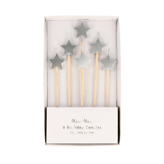 Meri Meri - Silver Star Candles