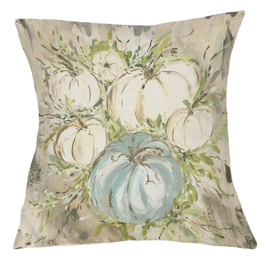 LuckyBird Apparel and Home - Fall "Blue Cream Pumpkin Patch" Pillow: 24"x24" / Pillow