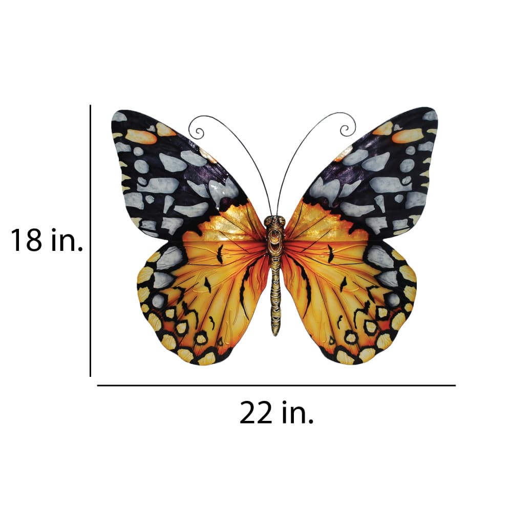 Eangee Home Design - Butterfly Wall Decor Large Monarch Orange,In/Outdoor