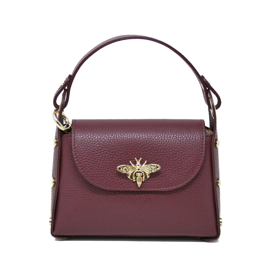 German Fuentes Handbags - GF1085 GENUINE ITALIAN LEATHER BUTTERFLY MINI BAG: CAMEL