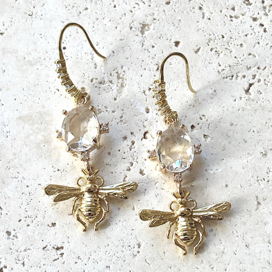 VB&CO Designs Handmade Jewelry - French bee earrings vintage style crystal jewelry
