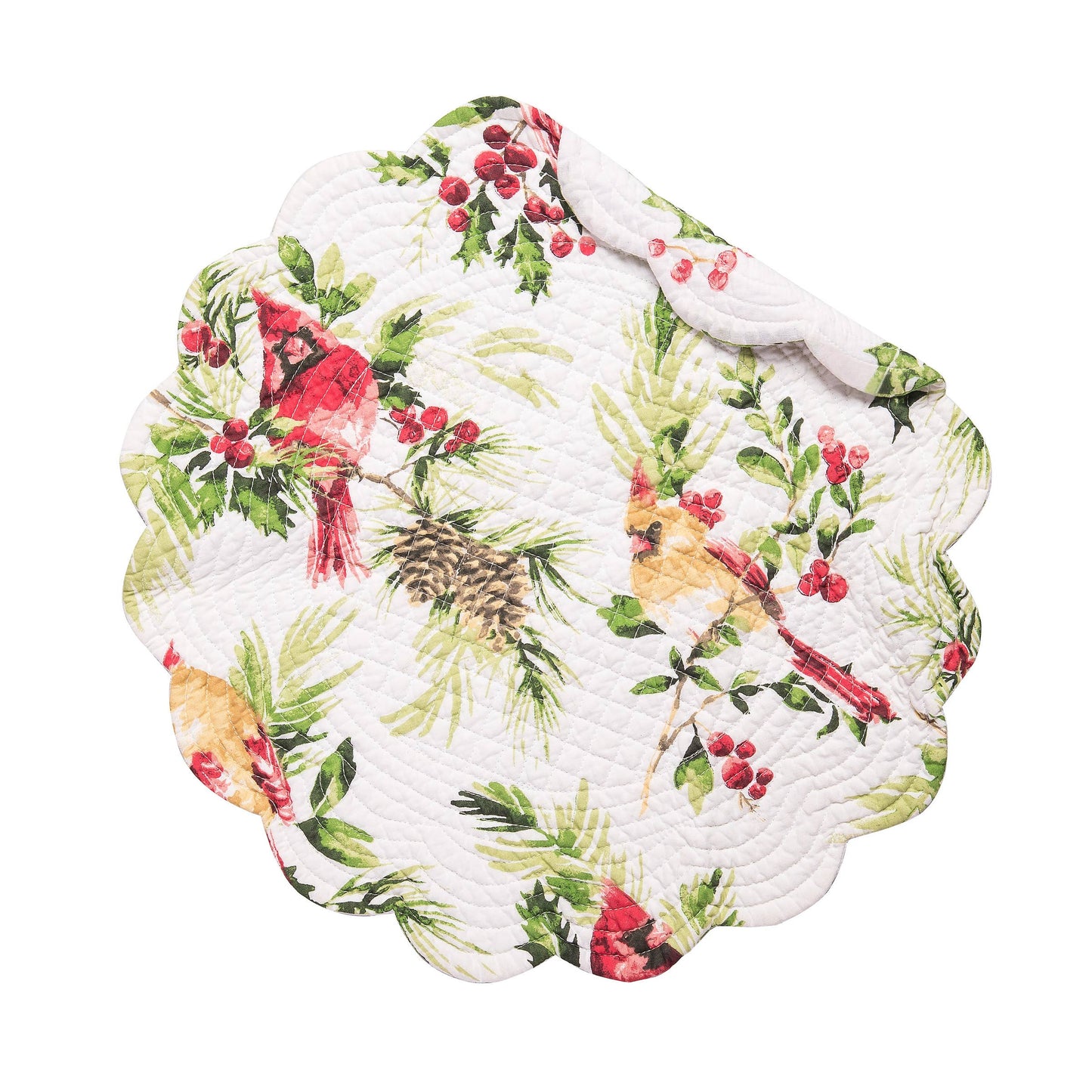 C&F Home - Christmas Ruby Cardinal Round Placemat