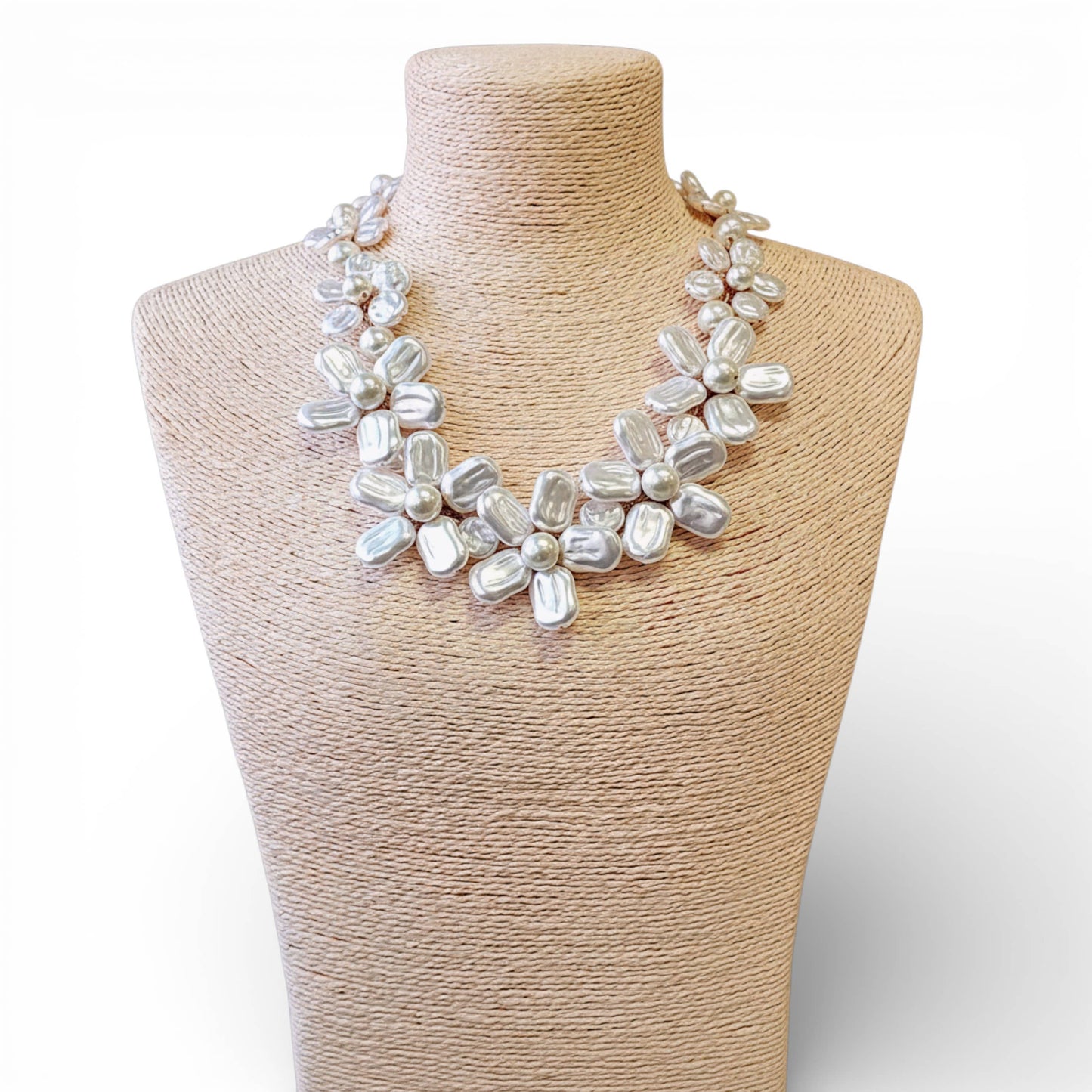 Bijoux Envie Statement Jewelry - Coastal Pearl Flower Necklace | Fall Statement Jewelry