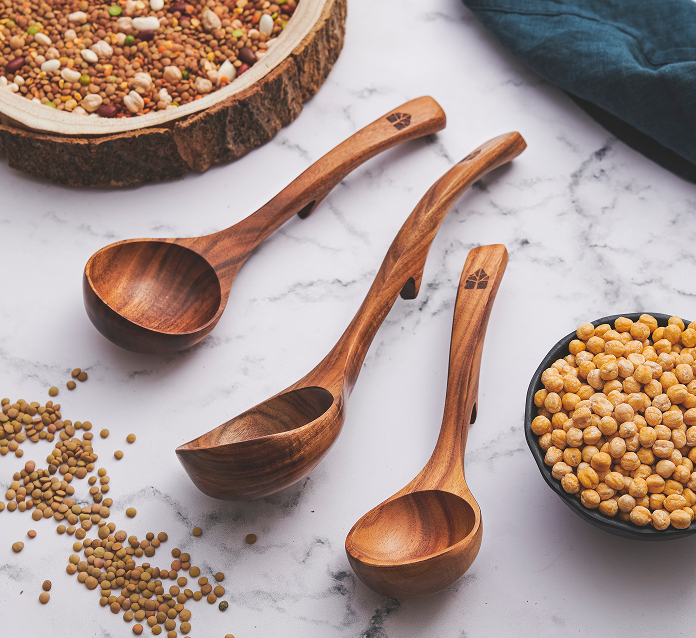 Woodenhouse - Wooden Ladle for Cooking, Soup Spoon Ladle