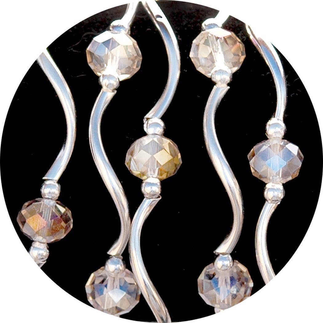 My Fun Colors - Fashion Stretch Bracelets Select from 91 Color Styles: Silver Crystal