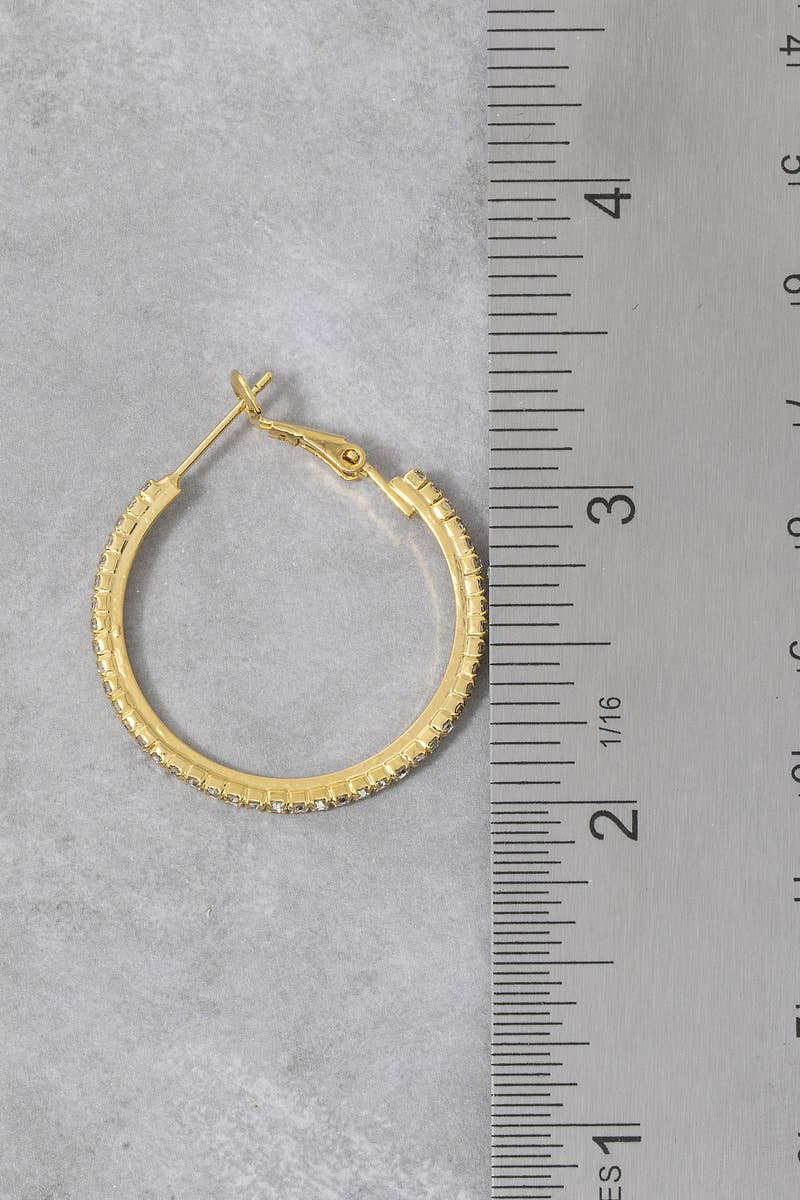The Looks by Fame Accessories - 14K Gold Dipped Cz Inside Out Hoop Earrings: GD