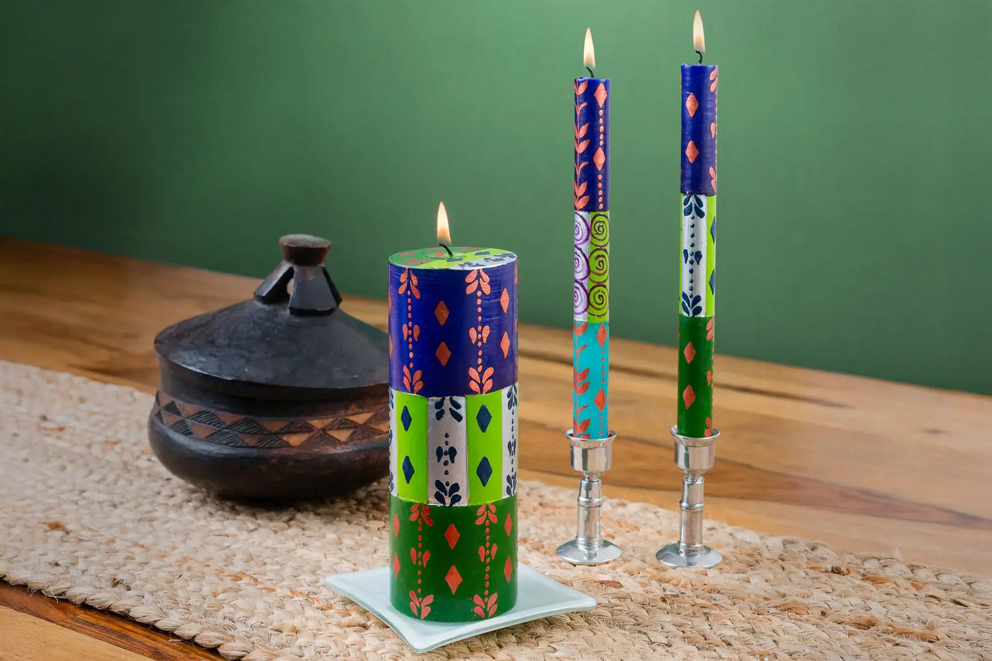 Thumbprint Artifacts - Sari Candles - NEW!!: Pillar 3” x 4” (50 hour burn time)