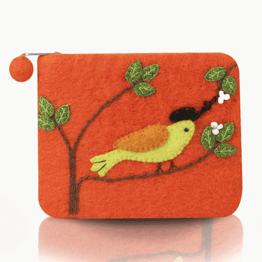 BNB Crafts Inc. - Bird on the Branch Theme Coin Purse: Orange