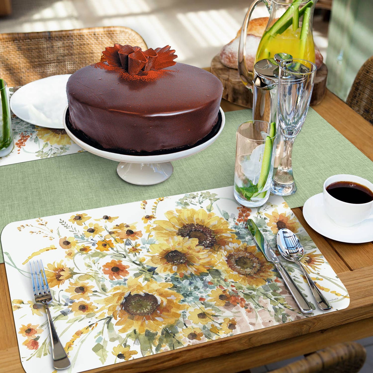 CounterArt/Highland Home/Thirstystone - Sunflowers Forever Reversible Rectangular Plastic Placemat