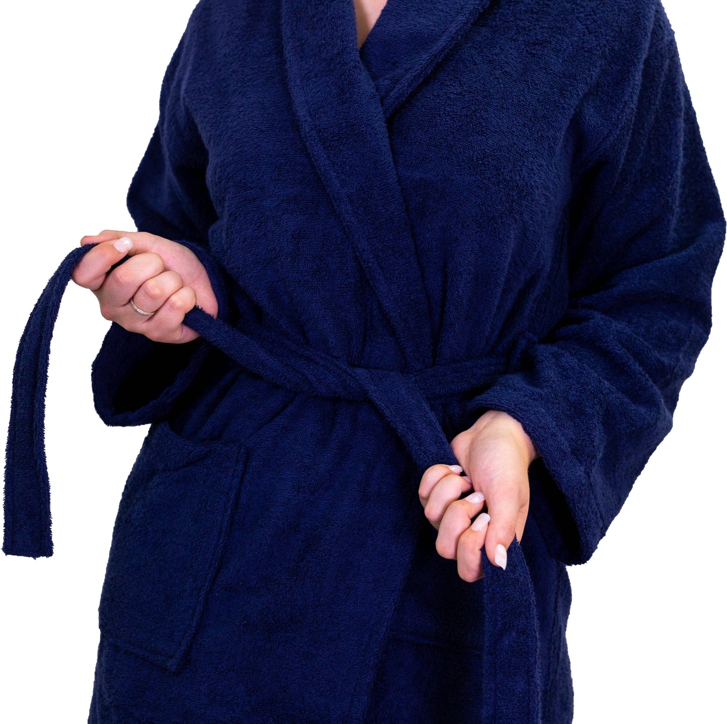 Allure Bath Fashions - Hotel Luxury Unisex Towelling Bathrobe - 100% Cotton: White / L/XL