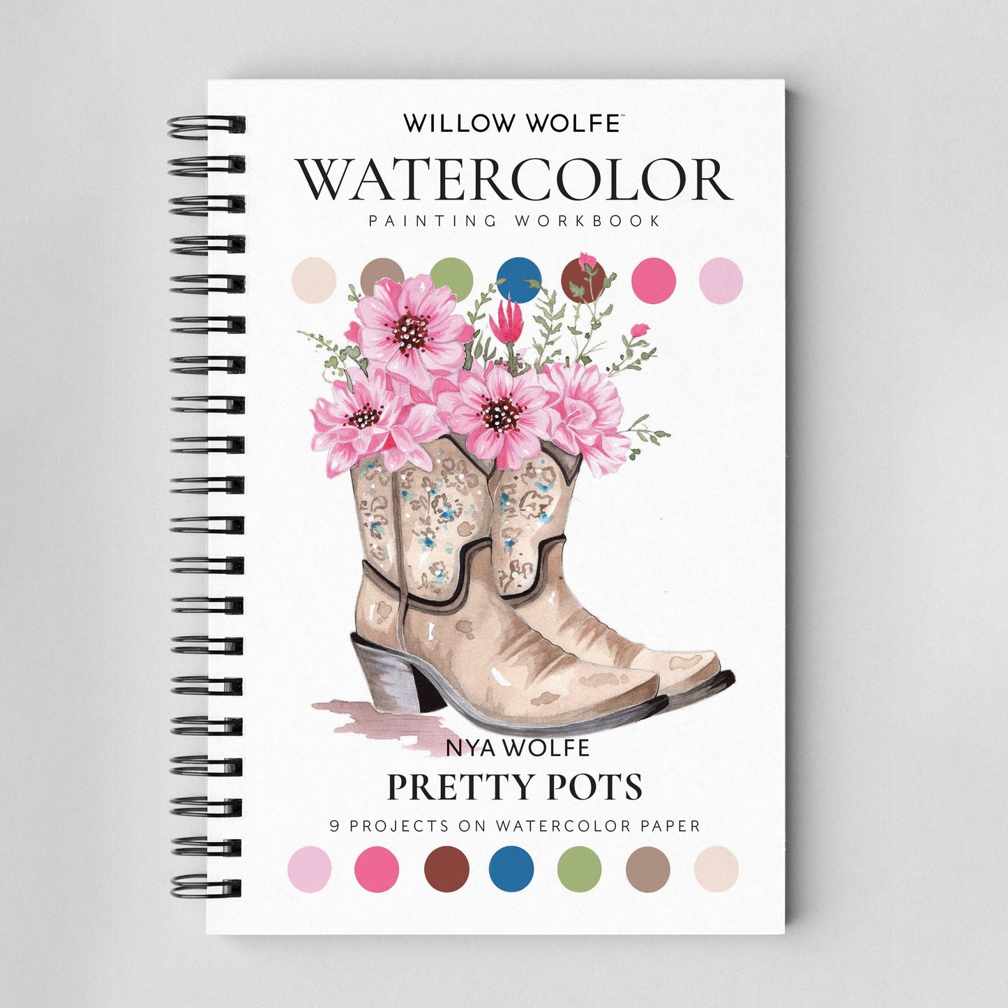 Willow Wolfe USA - Pretty Pots Watercolor Workbook by Nya Wolfe