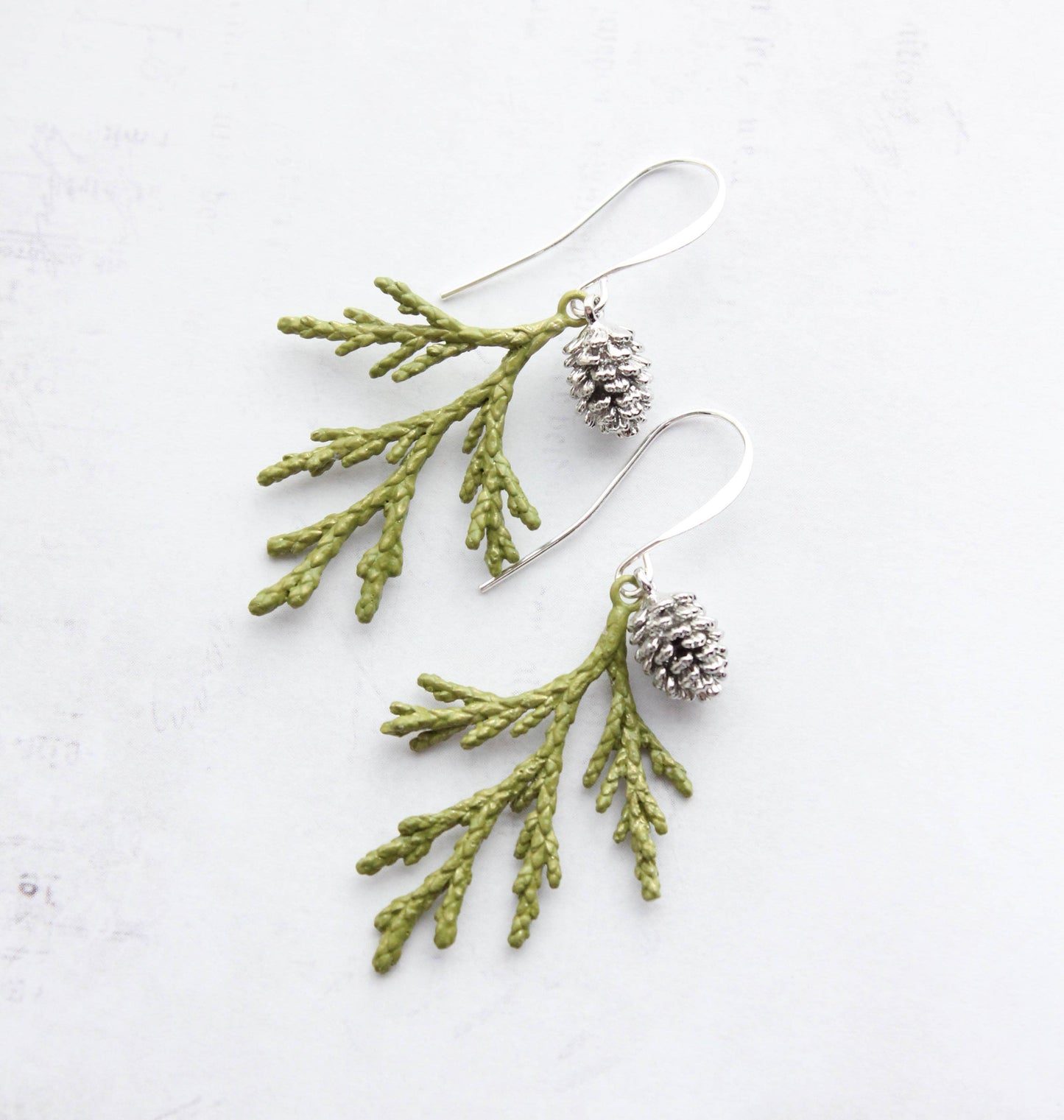 A Pocket of Posies - Cedar Earrings | Branch Earrings | Green and Silver