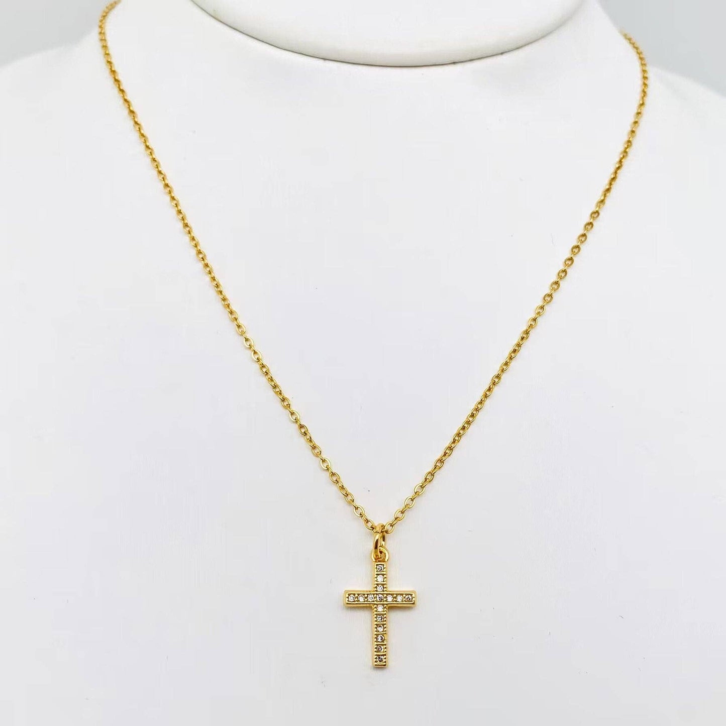 Mio Queena - Multi-Style Inlaid Cubic Zirconia Cross Pendant Necklace: 1#