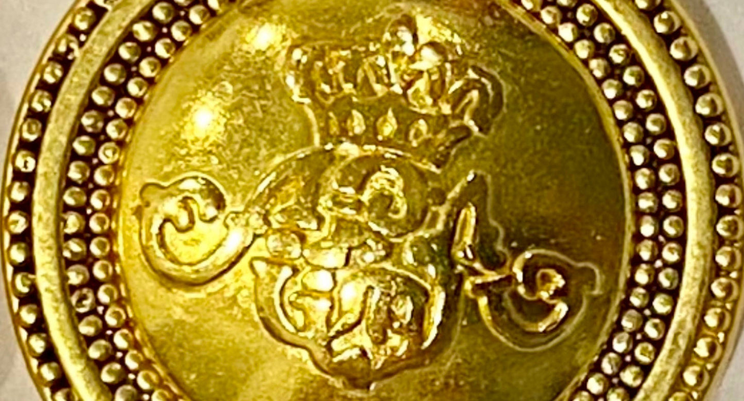 MagneButton - Antique Crown Silver & Gold: Gold