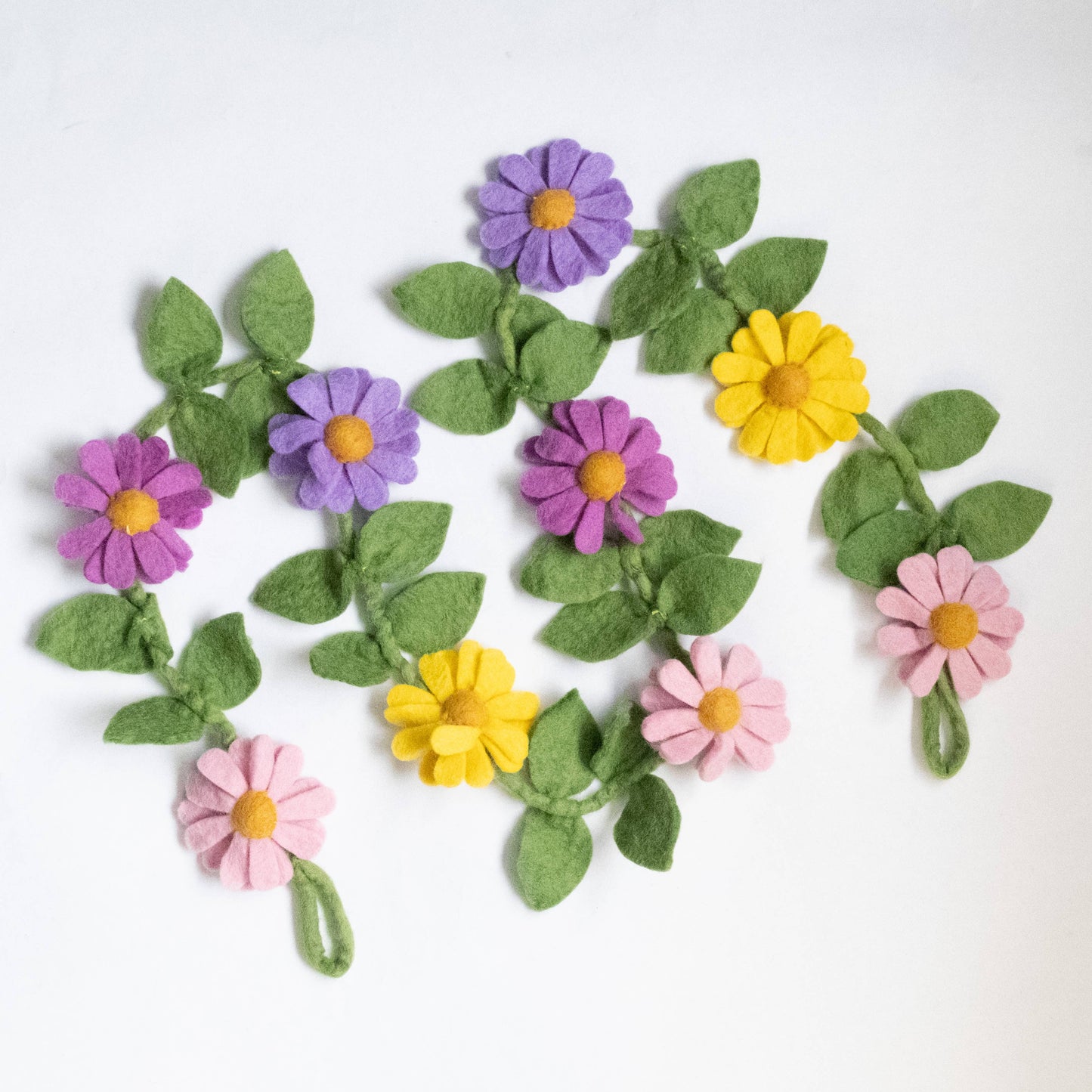 The Winding Road - Garland - Purple, Pink and Yellow Daisy Chain - Wall Decor