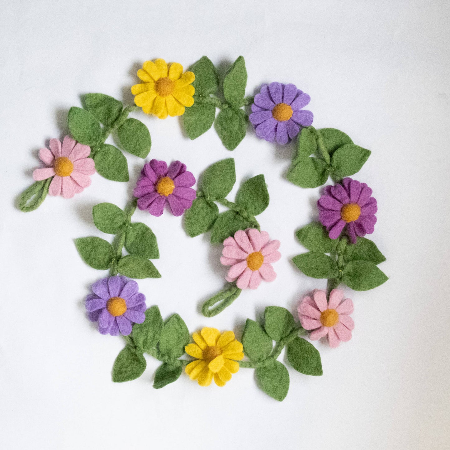 The Winding Road - Garland - Purple, Pink and Yellow Daisy Chain - Wall Decor