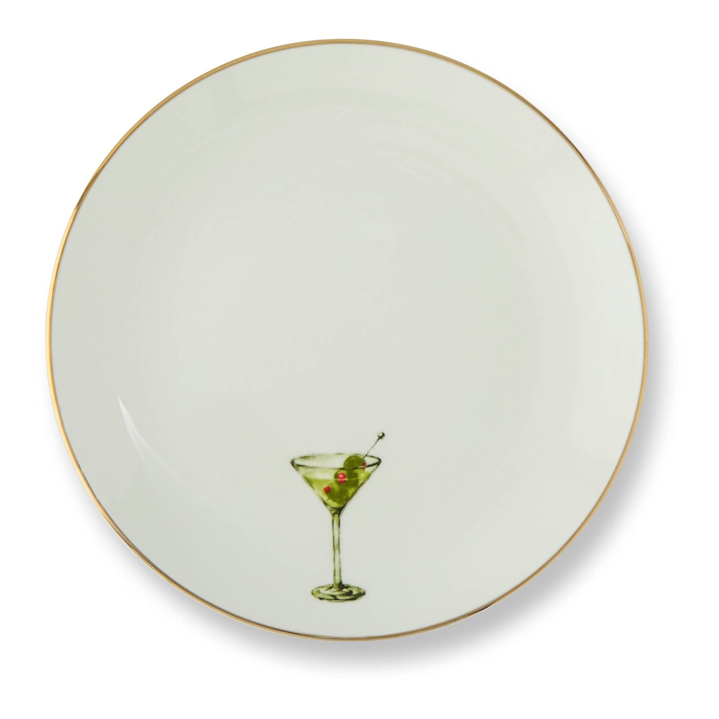 Core Home - 4pk 6" Gold Rim Plates - Classic Cocktails