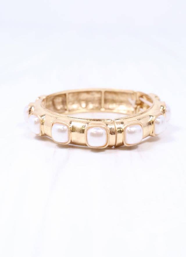 Caroline Hill - Mirren Bracelet with Pearls GOLD: Default