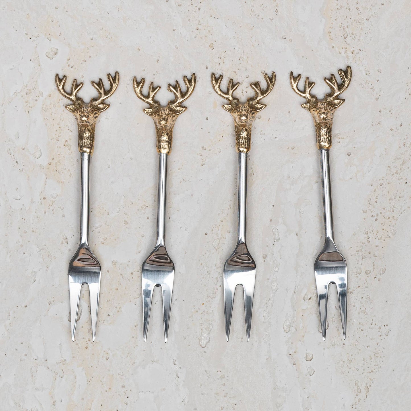 India Handicrafts Inc - Gilded Deer Fork Set