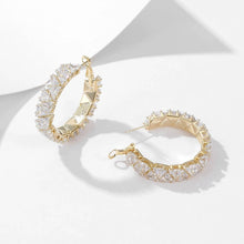 Load image into Gallery viewer, Cici’De Jewelry Amsterdam - Luxurious Diamond-Look Hoop Earrings: Yellow Gold