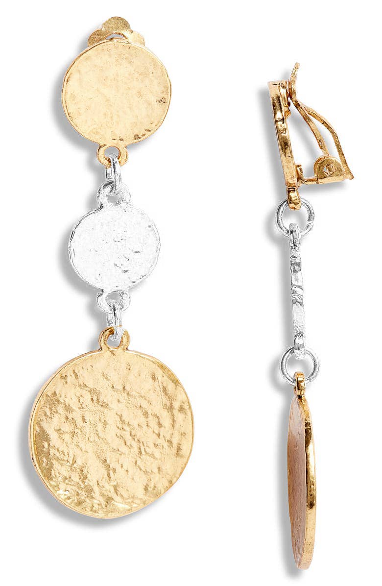 KARINE SULTAN - Coin drop clip on earring: Gold