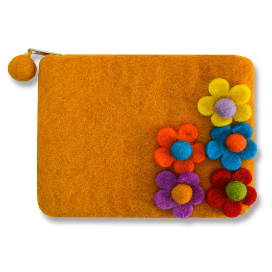 BNB Crafts Inc. - 5 side flower Zip Purses: Golden