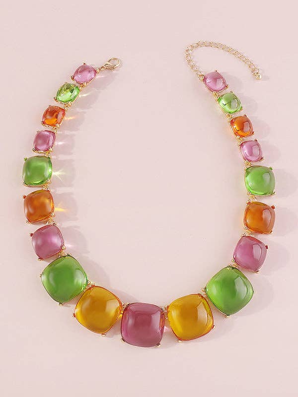 UZ Wholesale Store - Geometric Necklaces Accessories Dainty Necklace: ORANGE / One_size