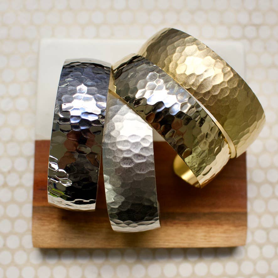 a.v. max - Hammered Dome Cuff: Gold