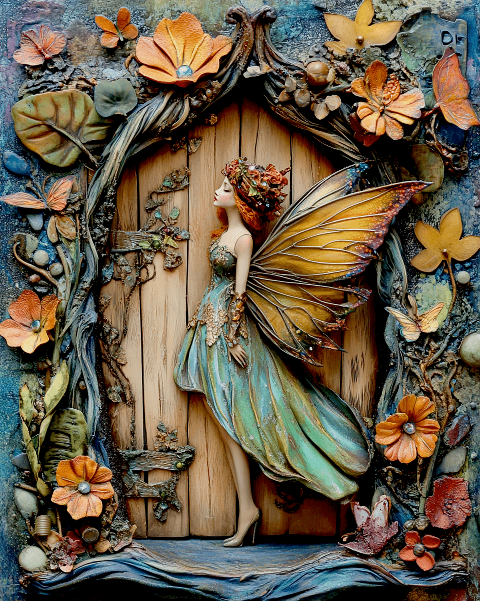 Mowbi - A Fairy at the Door - Fairies Wall Art Prints – 8″x10″ Artwork for 11″x14″ Frame