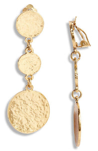 KARINE SULTAN - Coin drop clip on earring: Silver