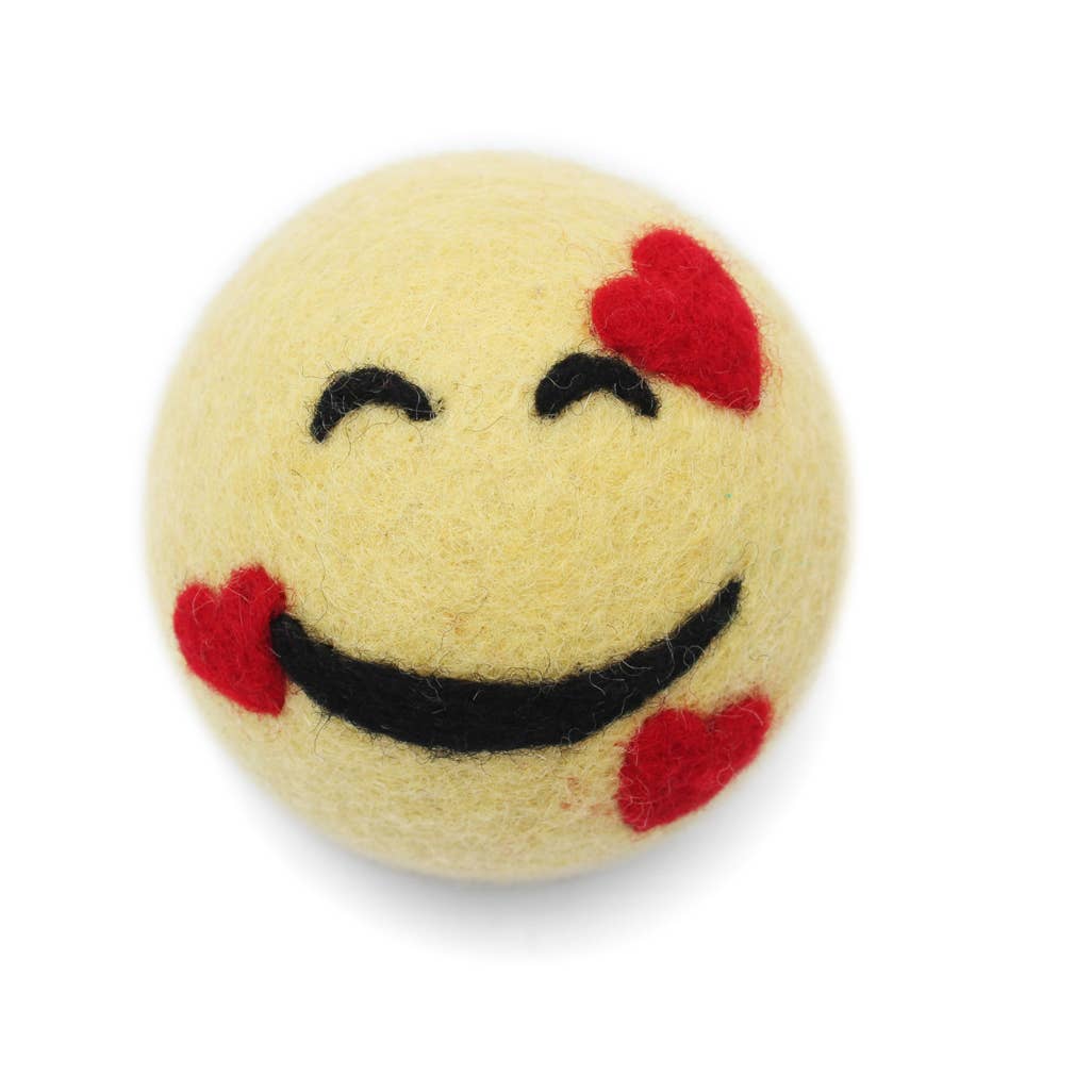 Ethical Global - Smiley Face: Eco Wool Dryer Balls Fair-Trade: Heart Emoji