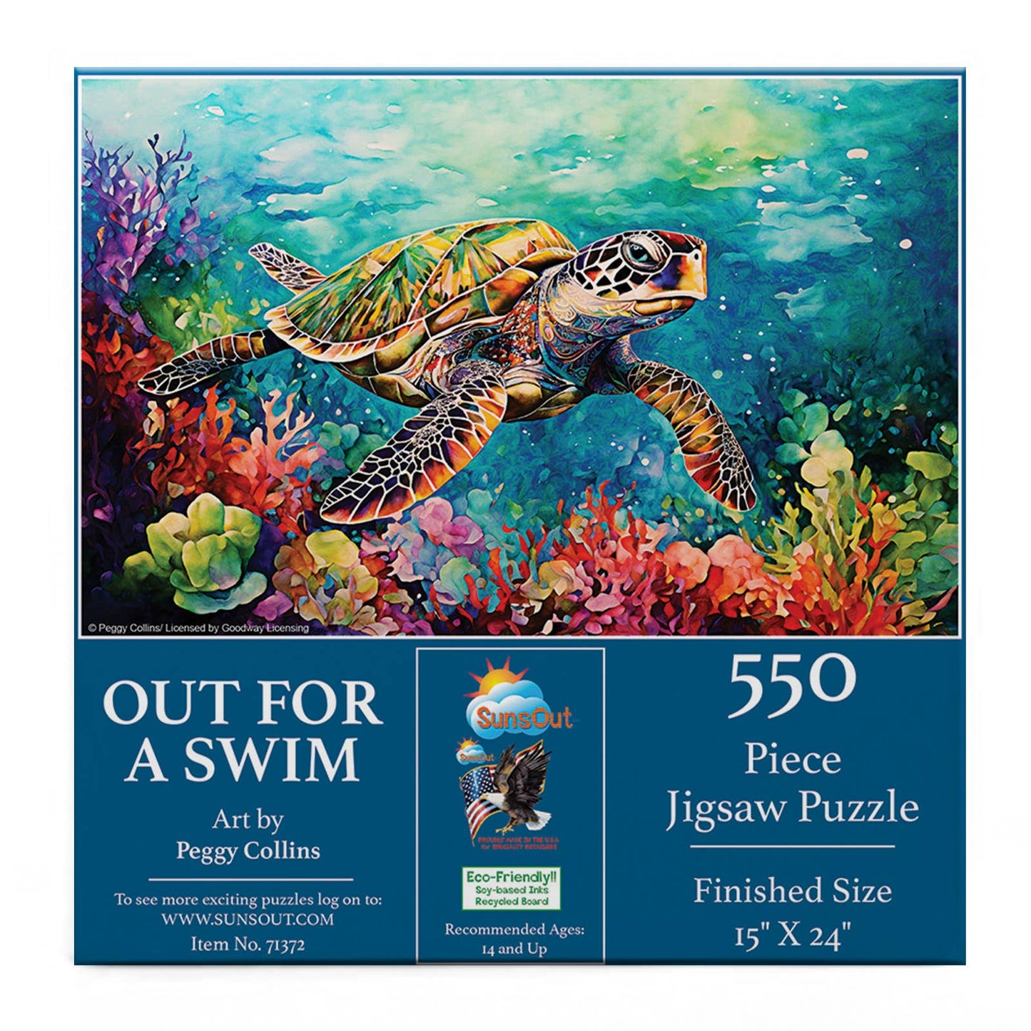 SunsOut - 1036 Out for a Swim 550 pc Puzzle: 15x24